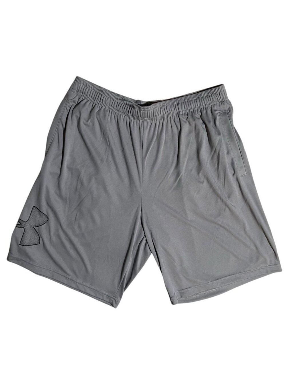 Under Armour Tech Graphic Shorts L Gray 9.5in Loose Fit Drawstring Pockets NWT